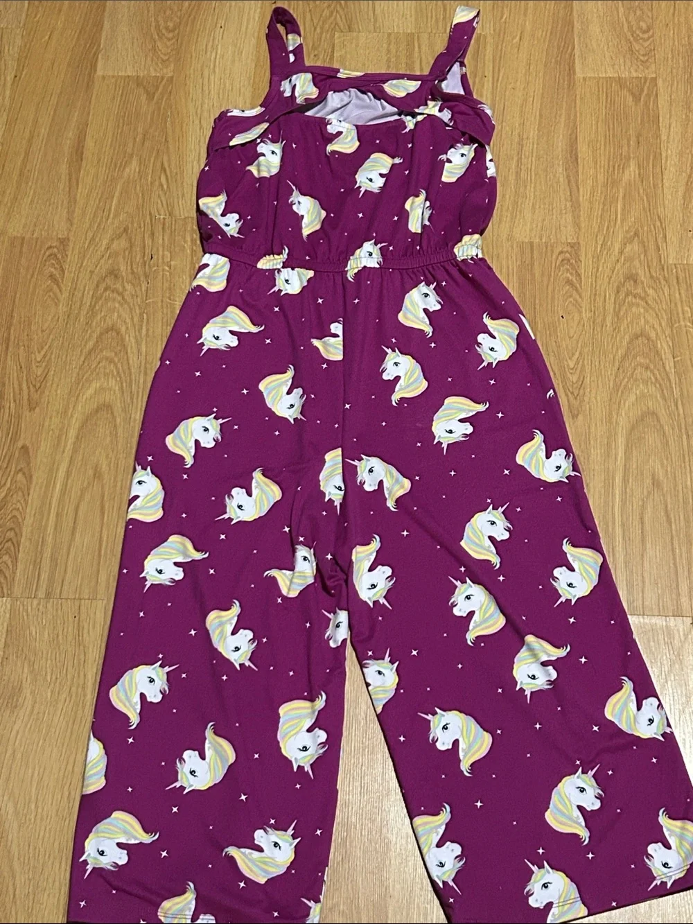 wonder nation Purple Unicorn Print Girls Jumpsuit Romper XL (14-16)